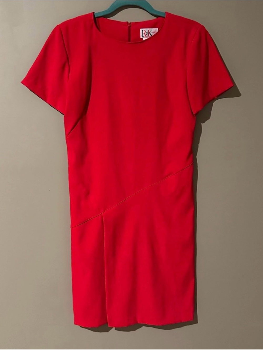 R&K Bright Red Short-Sleeve Sheath Mini Dress